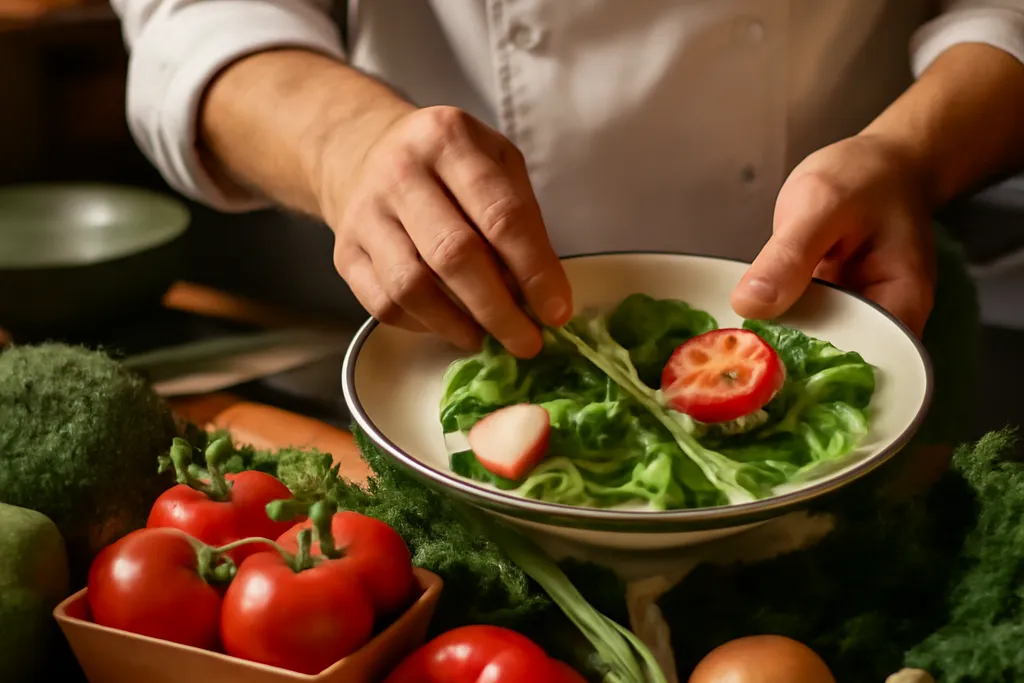 Chef preparing a dish with ByWard Market ingredients