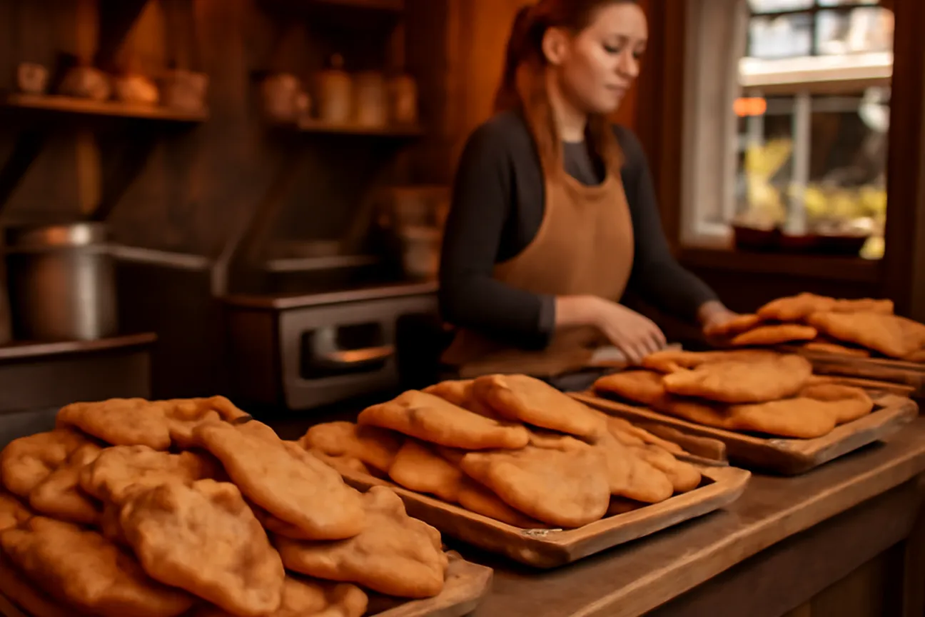A bakery stall preparing BeaverTails pastries at ByWard Market