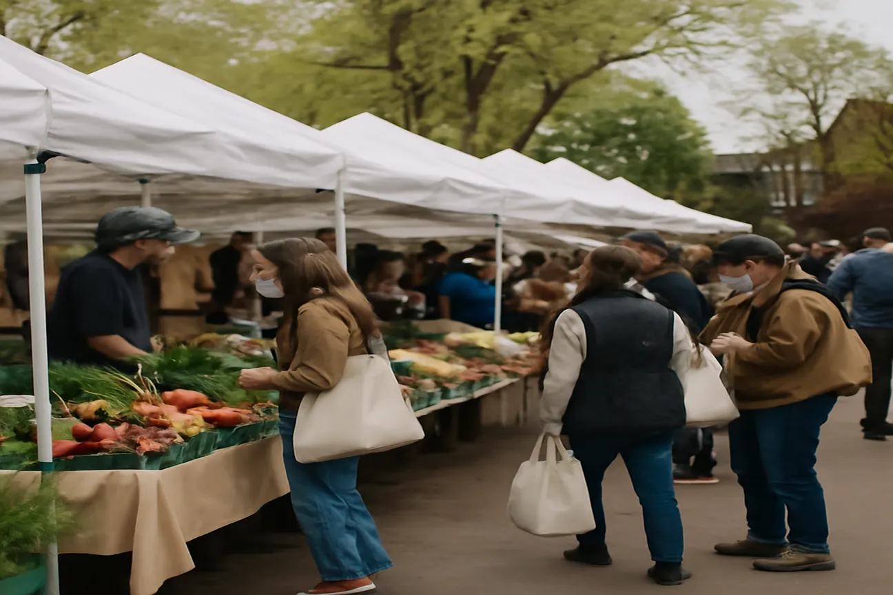 Fresh produce stalls at Parkdale Market in Ottawa