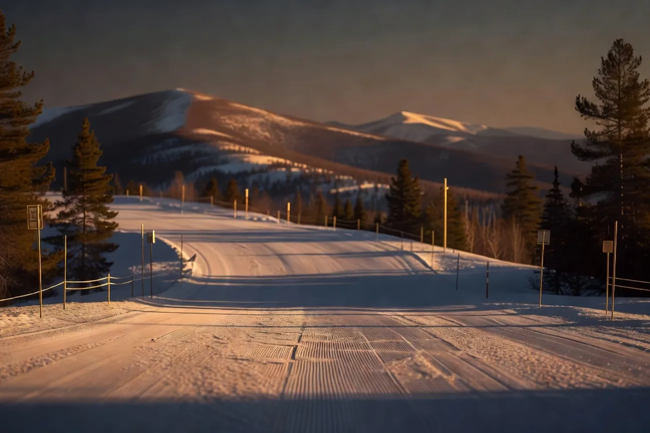 Skiers unloading gear in the base lodge parking area at Calabogie Peaks