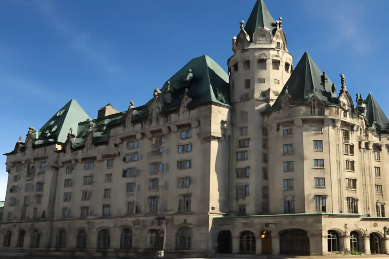 Gothic Revival Peace Tower on Parliament Hill in Ottawa