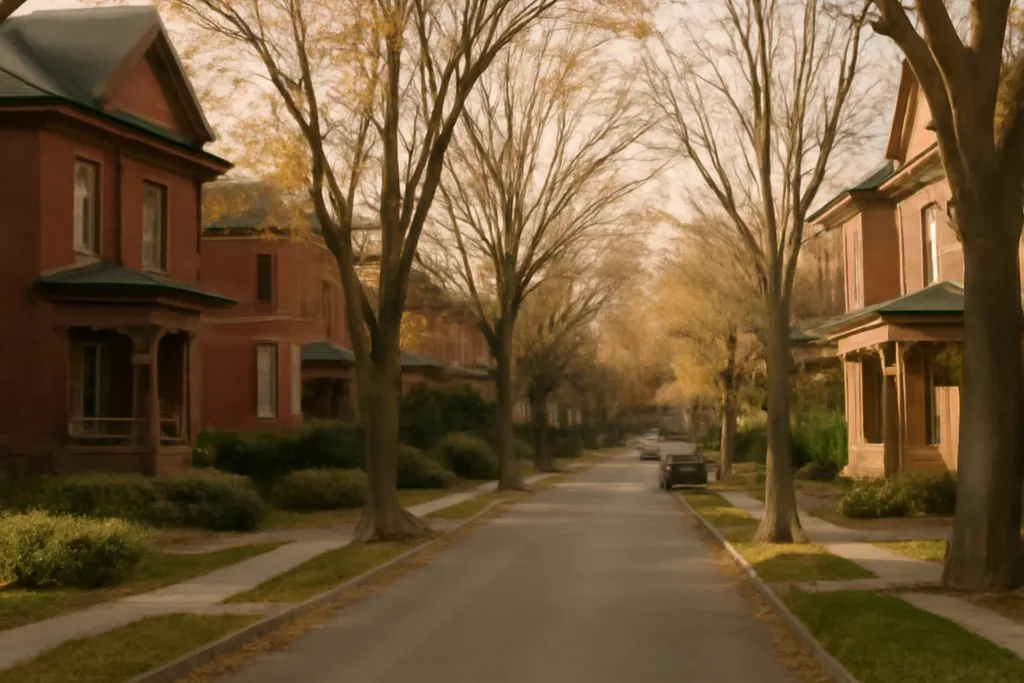 Tree-lined heritage street in New Edinburgh Ottawa