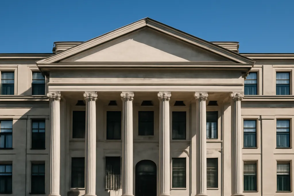 Tabaret Hall heritage building with columned entrance at the University of Ottawa