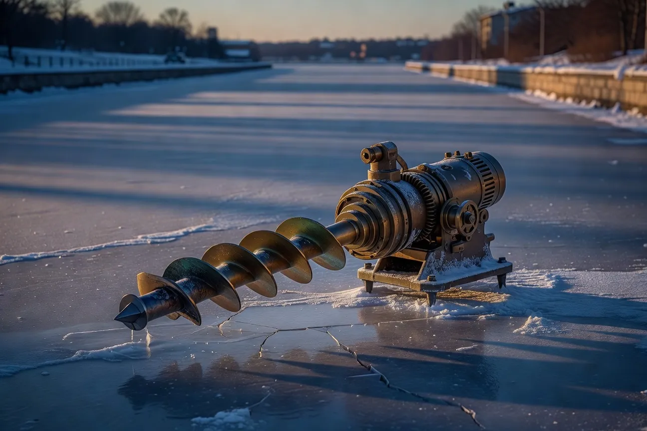 Ice-thickness testing equipment used by Skateway crews on the Rideau Canal