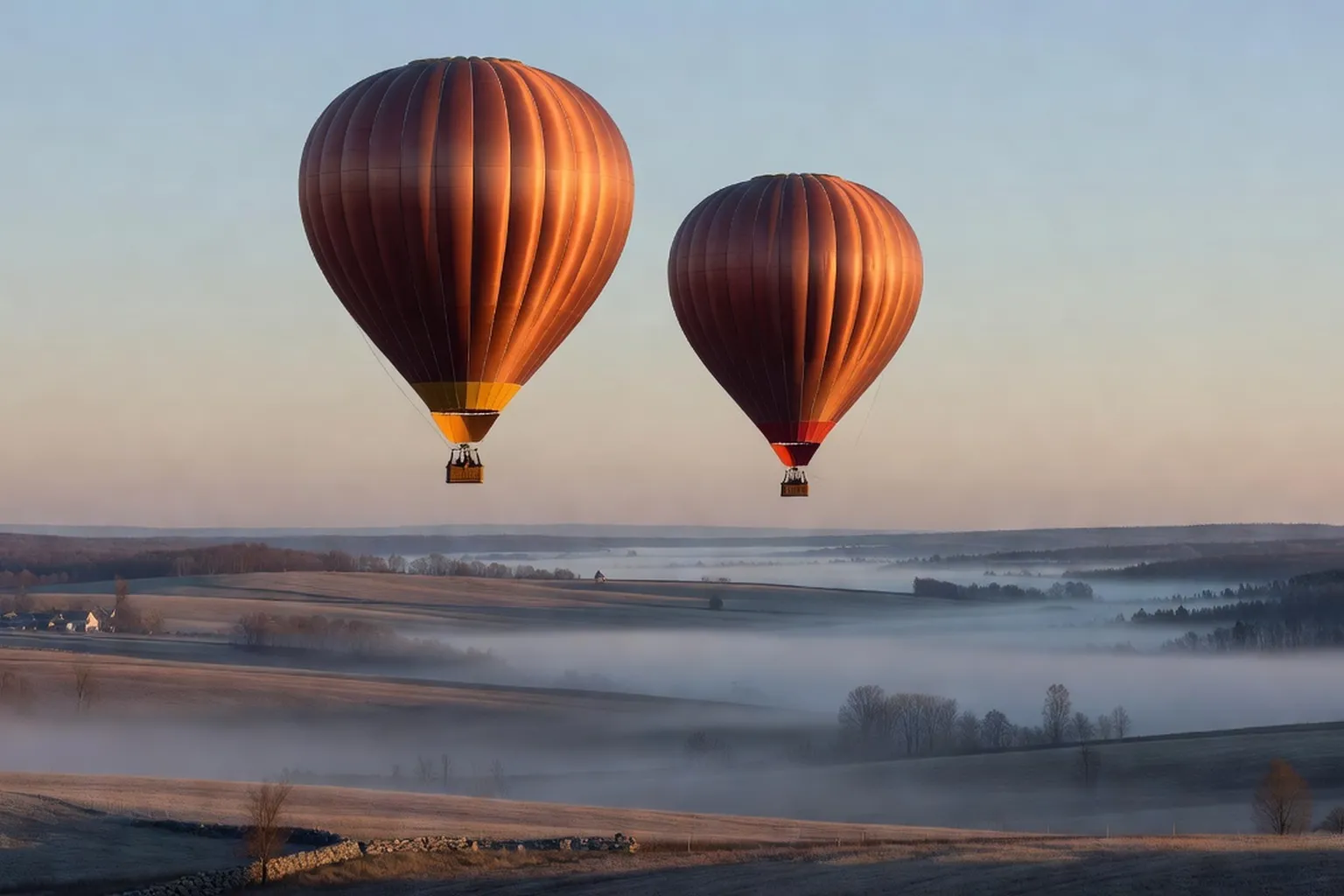 Editorial wide shot for Hot air balloon rides over the Ottawa Valley