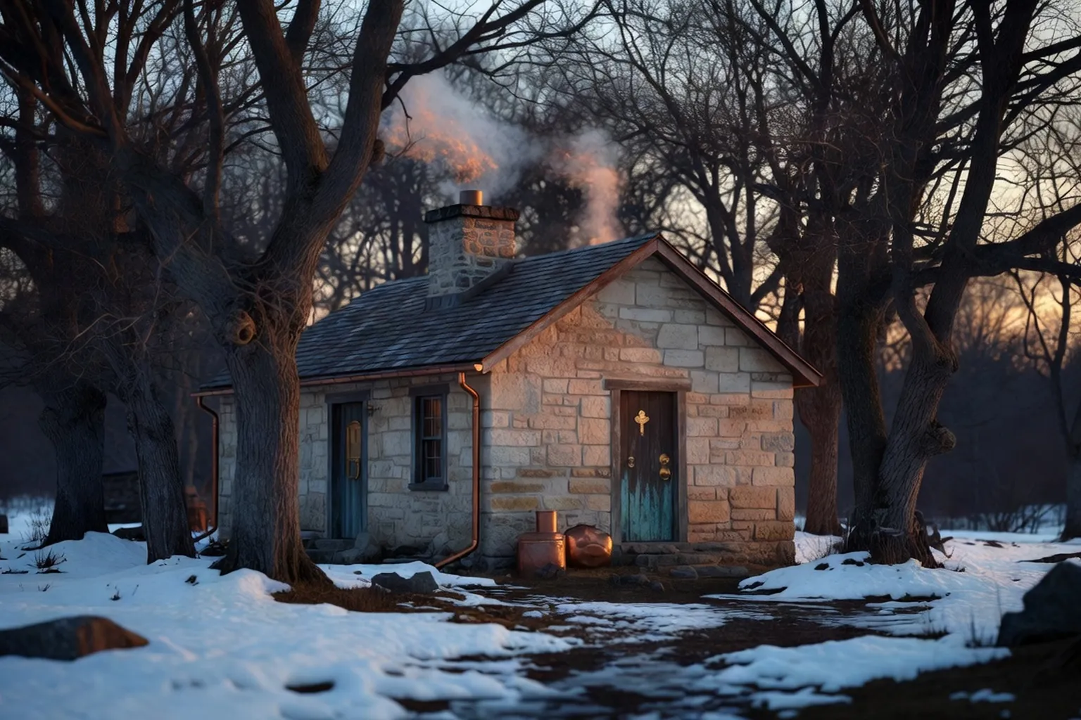 Editorial wide shot for Inside a sugar shack - a maple syrup producer interview