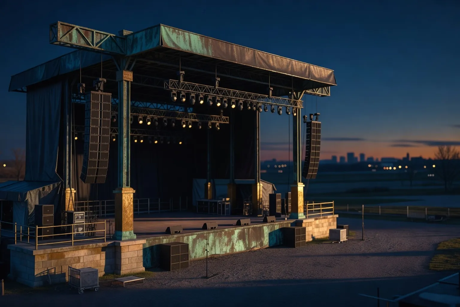 Editorial wide shot for Ottawa Bluesfest — ten days, three stages, one capital