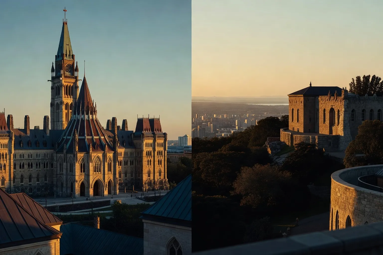Editorial wide shot for Ottawa vs Montreal — the editorial weekend comparison